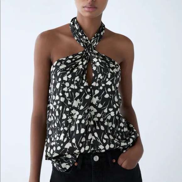 ZARA silky neck wrap top - Picture 7 of 7